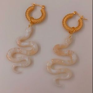 18k gold plated hoop Snake Earrings